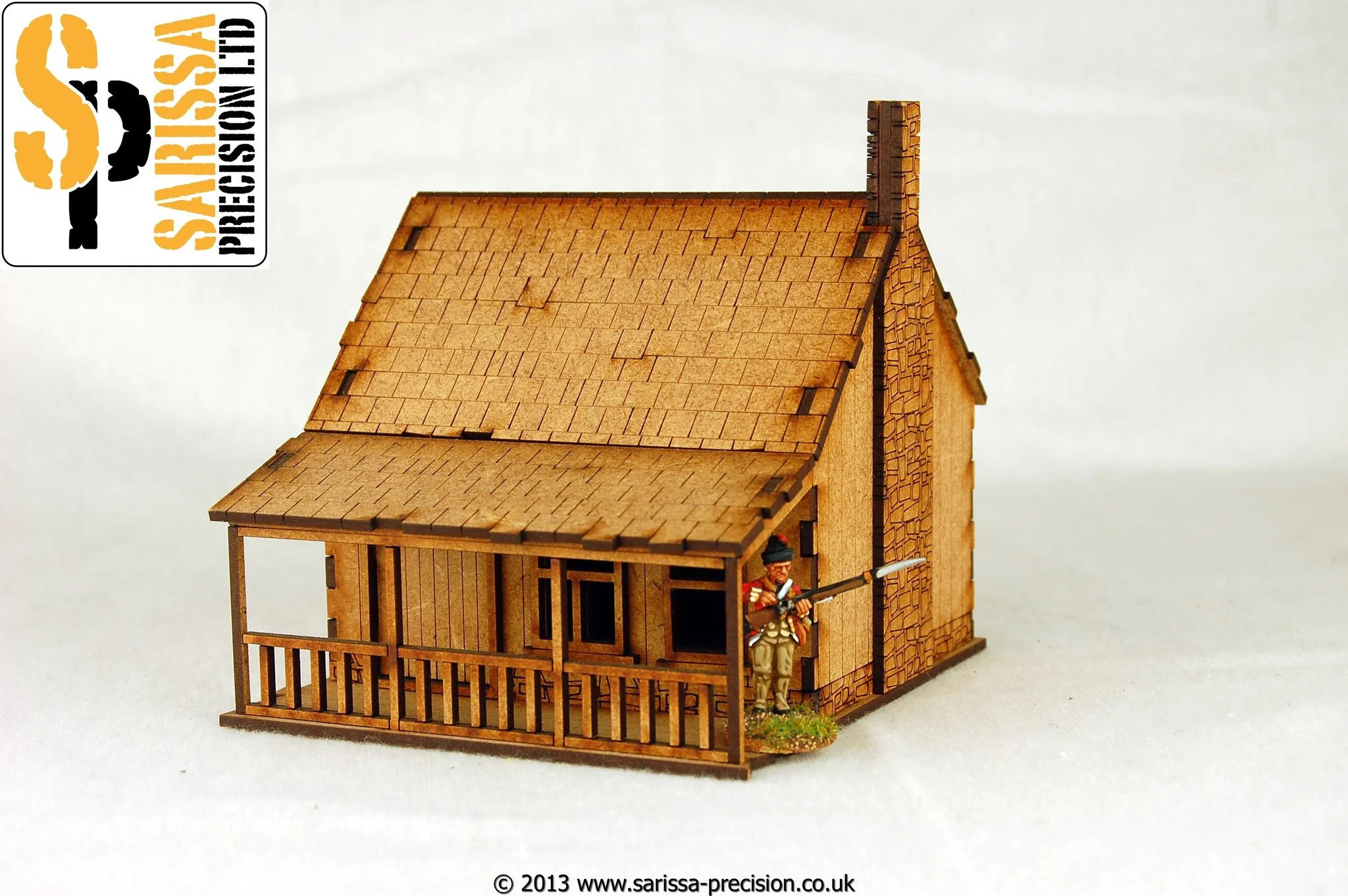 North American House with Porch - Stone Chimney 2