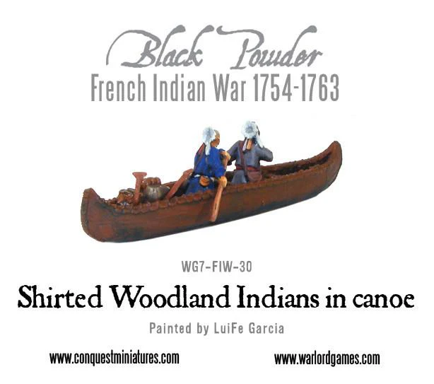 Shirted Woodland Indians in canoe - Image 2